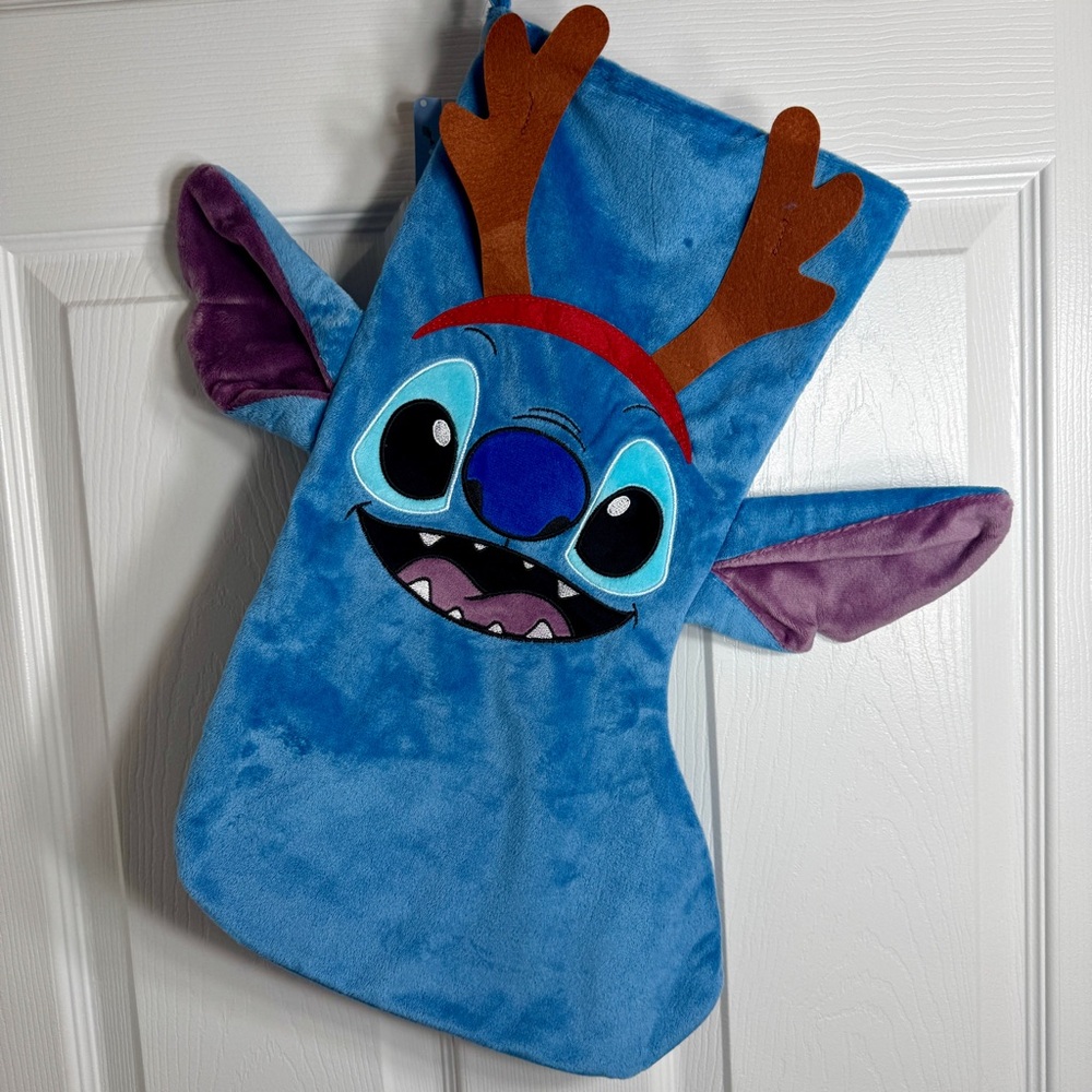 NWT. Primark Disney Stitch Christmas stocking. 
features reindeer Stitch